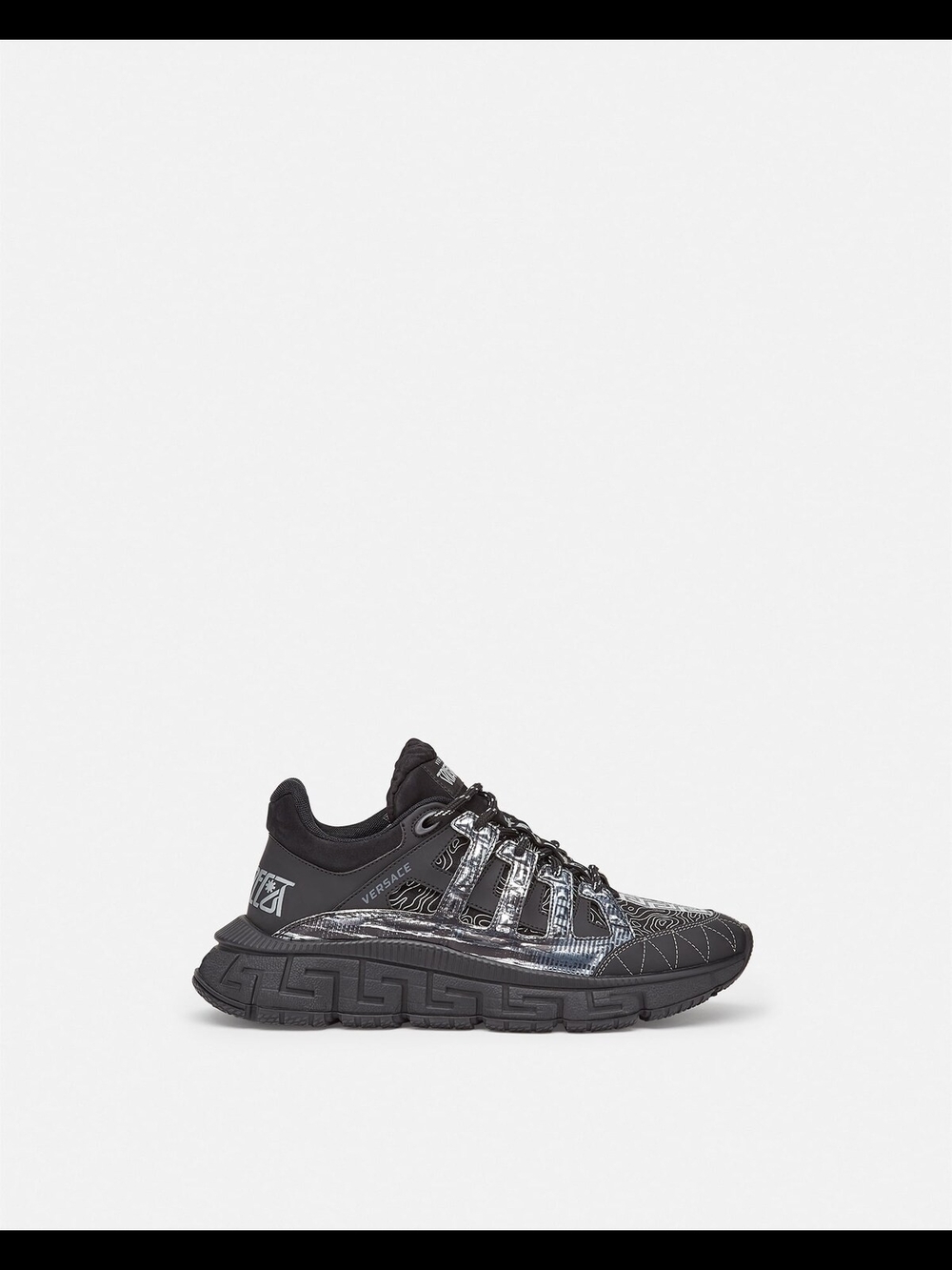 Versace Black Patterned Men's Sneakers